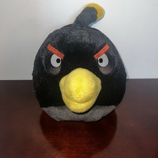 Commonwealth Angry Birds Black Bird Bomb Crow Raven 8  Plush Stuffed Toy 2010