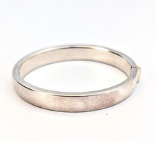 Sterling Silver 925 Hollow Bangle Hinged Bracelet 24g Stamped 7"