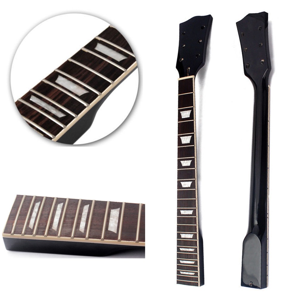 22 Frets Maple Guitar Neck for Les Paul LP SG Rosewood Fretboard Black Side Dot