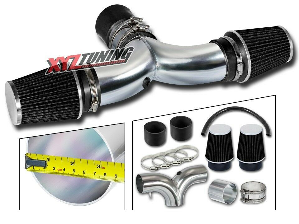 BLACK For 2004-2009 Durango 5.7L V8 Dual Twin Air Intake Kit +Filter 3.5"