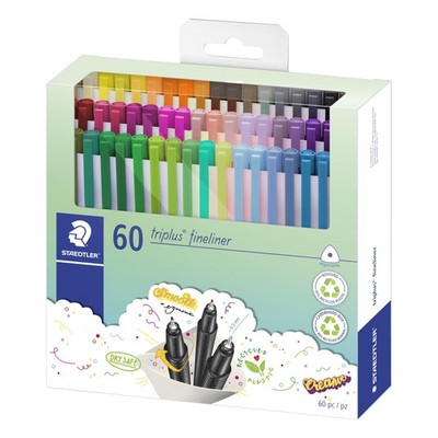 334 C60 Triplus Fineliner Superfine Pen, 0.3mm Line Width - Assorted Colours ...