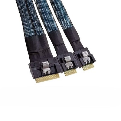 Slim SAS4.0 SFF-8654 8I to 2X 8654 4I 24Gbps Connection Cable U.2 NVME