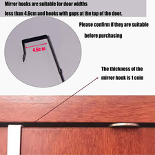 Adjustable Over The Door Mirror Hanger, 1Pair 13.6 in Black Brackets Set Depth H