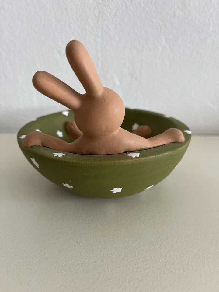 Hasenbande Räder Schale Hase Aus Keramik Hasenskulptur - Bild 3 von 4