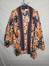 Umgee USA Womans Sz 2XL Floral Boho Kimono Cover Up Top Duster