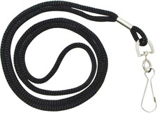 HOSL Black Nylon Lanyards, 100 Pack Bulk Office ID Card 100pack,