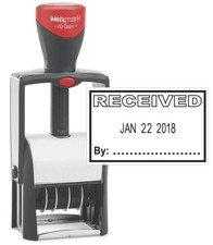 Heavy Duty Self Inking Date Stamp Received Phrase Black Ink Office Tool