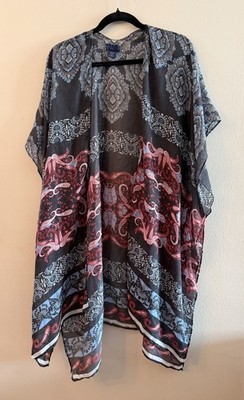 Euc Rachel Roy Multicolor Oversized kimono Open front Poly OSFM