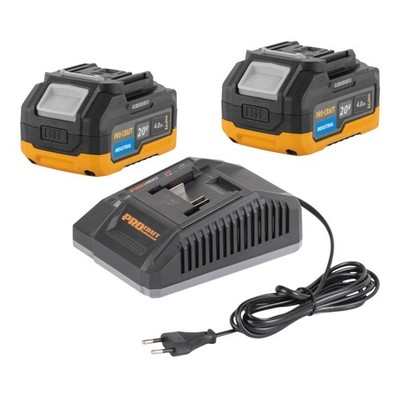 Procraft Starter Pack 20 V C20/6.5 Schnell Ladegerät + 2x 20/4 Industrial Akku 4