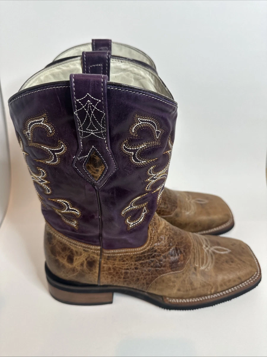 Bottes Cowboy J.B Dillon JBW5001 – Femme 9.5 B – Cuir Chèvre Marron – Occasion