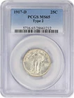1917-D Standing Liberty Silver Quarter Type 2 MS65 PCGS