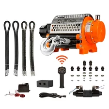 10 Ton Hydraulic Winch 20000 lbs Heavy Duty 24V Wired/Wireless Control