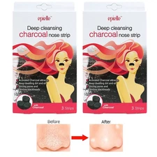 6 Pc  Blackhead Remover Strips Charcoal Nose Deep Cleansing Peel Off Mask Pore
