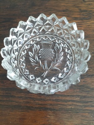 Vintage Scottish Thistle Design Bowl Butter Dish Jules Lang c 1938