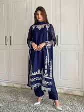 Designer New Heavy Faux Georgette Top And Bottom With Fancy Dupatta For Women