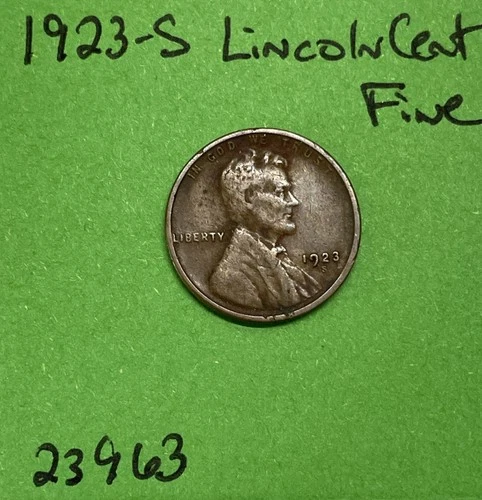 1923 S Lincoln Wheat Cent / Penny 1c Fine See Pictures