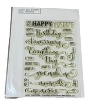 Honey Bee Stamps Happy Everything Stamp Set Sentiments Birthday Thank You Cards