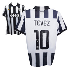 Maglia calcio Carlos Tevez firmata Juventus FC Home #10 con testimone Beckett