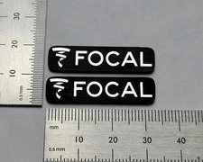 Focal Speaker Badge Emblem Logo Custom Made Premium Silver Pair 