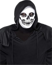 Black Bone Skull Plastic Mask Fancy Dress Up Halloween Adult Costume Accessory