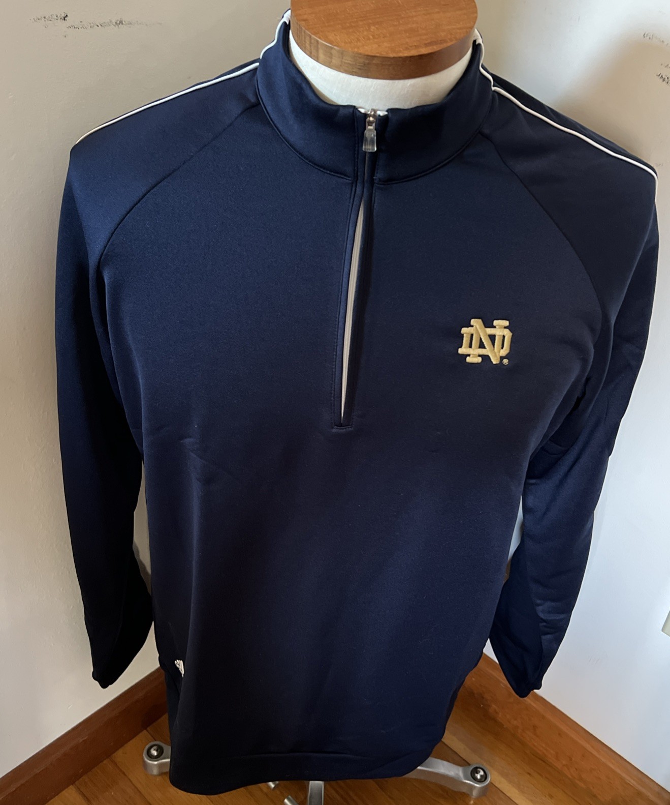Nwt Vintage Notre Dame 1/4 Zip Long Sleeve Golf Shirt Mens M