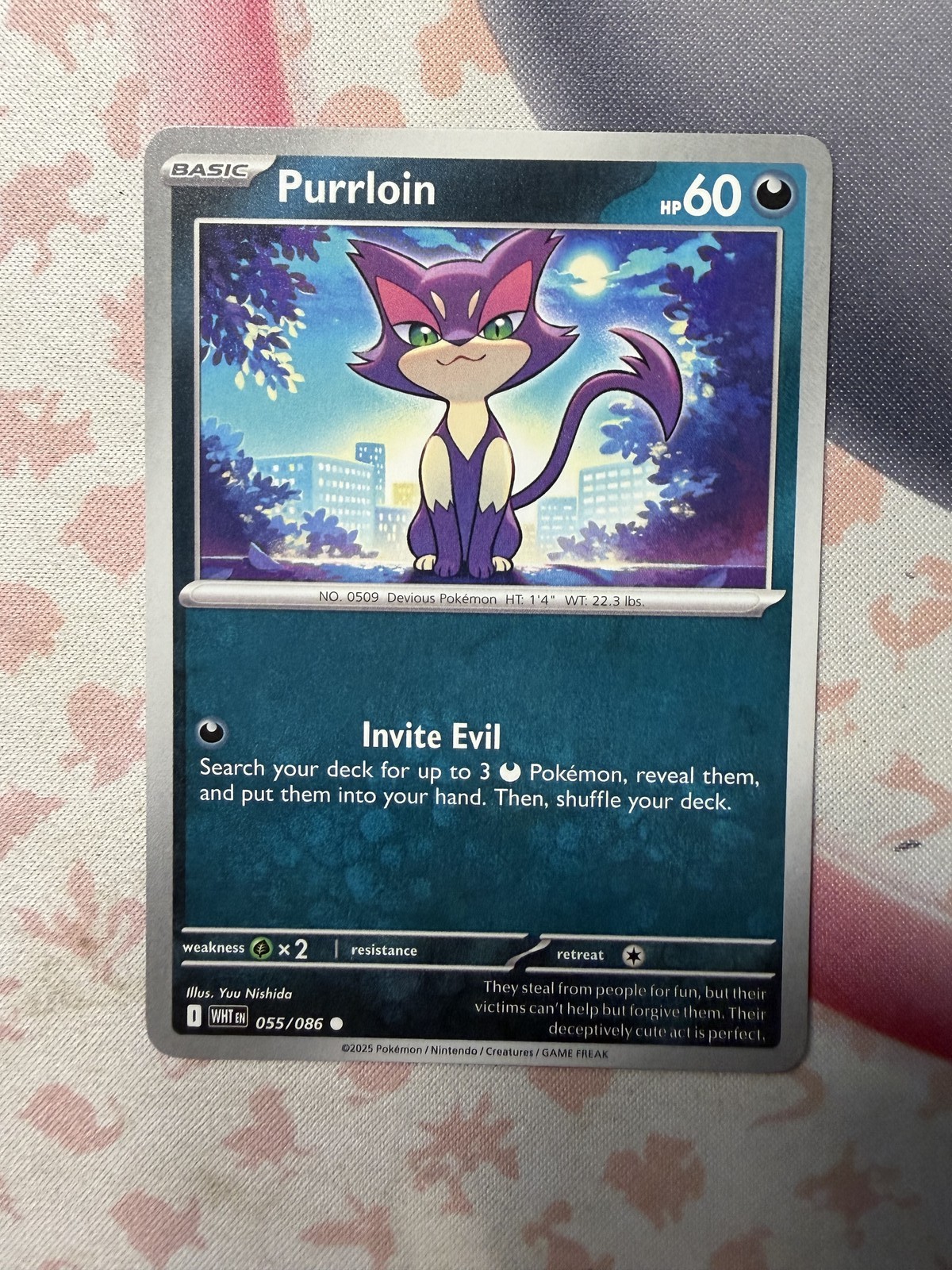 Purrloin Common SV: White Flare 055/086 NM English Pokemon Card