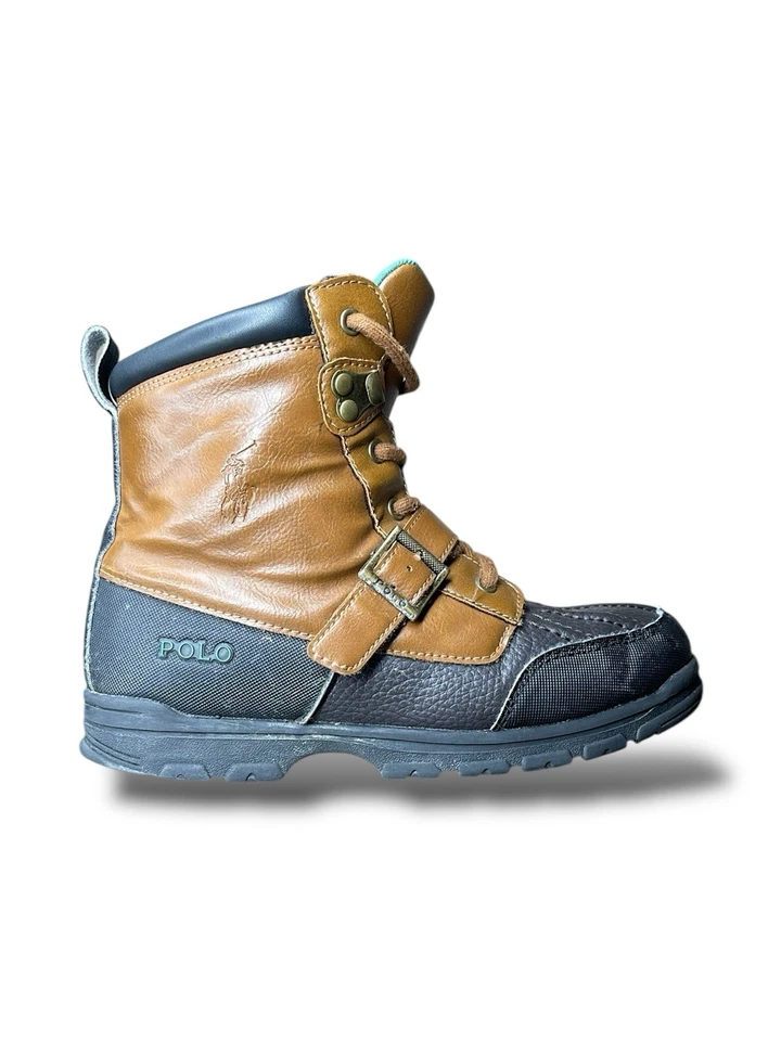 Polo Ralph Lauren Colbey Mid II Duck Boots Kids 3.5 Brown Waterproof - Image 3 of 4
