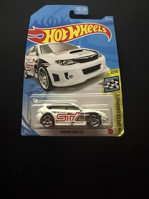 Hot Wheels Subaru WRX STI 1:64 White Diecast Car HW Speed Graphics Series
