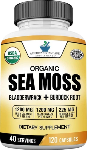 American Standard Supplements Organic Sea Moss, Bladderwrack and Burdock Root -