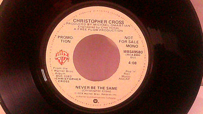 Christopher Cross,WB,''Never Be The Same''US,7'' 45,1979 PROMO pop rock hit,Mint