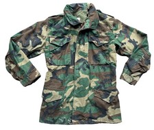 Vintage 80's USGI Cold Weather Jacket Camo Small Long Military M65 Woodland ARMY