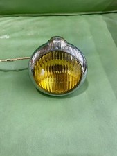 1940-50s Vintage Willys 6-volt Amber Glass Fog Light Classic Art Deco Crest 1940-50s Vintage Willys 6-volt Amber Glass Fog Light Classic Art Deco Crest