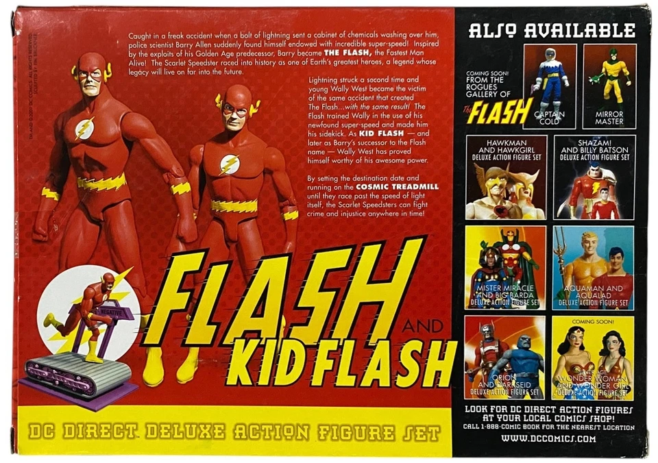 Juego de figuras de acción de lujo DC Direct Flash y Kid Flash con cinta de correr cósmica y anillo NUEVO Foto 2 de 4