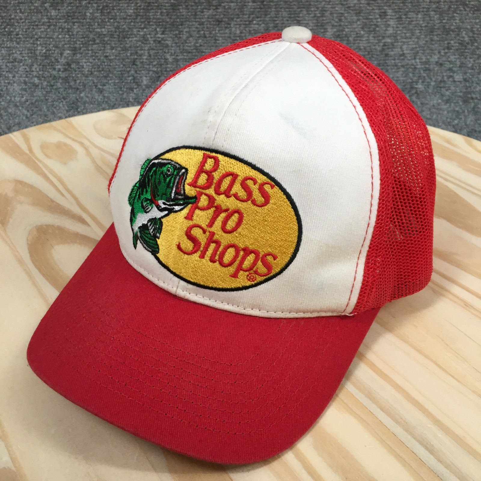 Unisex Red Os Adjustable Mesh Back Embroidered Logo
