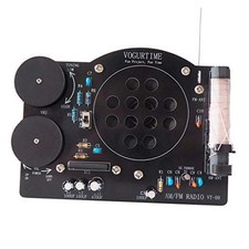 AM FM Radio Kit Soldering Project Kit for Learning Practicing Black-black