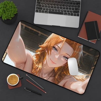 Anime Bleach Rangiku Desk Mat, Mouse Pad, Anime Waifu, Gamer Waifu