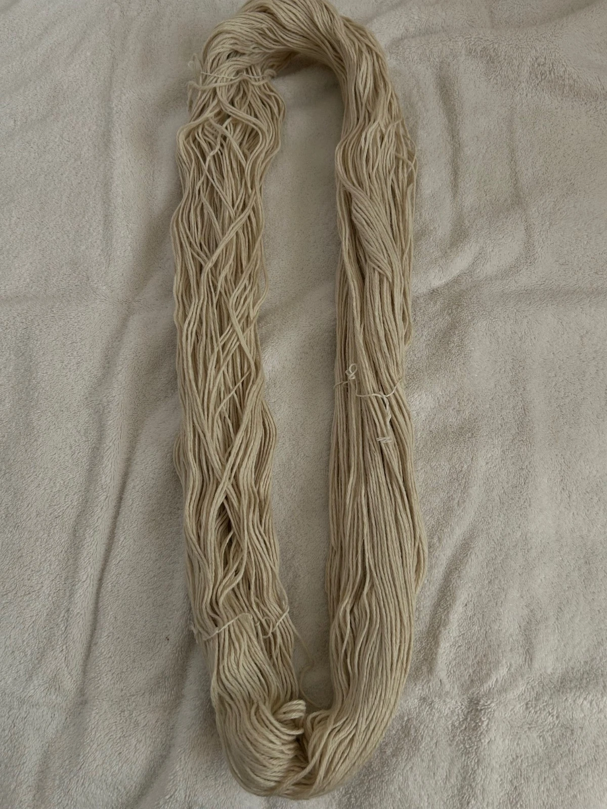 Large Skein #4 Peru Semi-Soft Aran Wool Alpaca Yarn Mix 8.5oz 240gr 412 Cream A image 2
