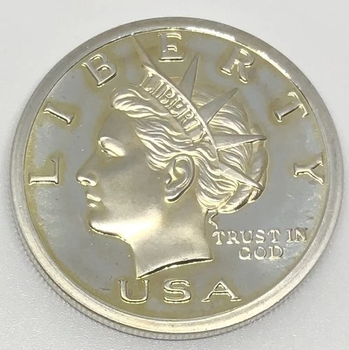 2005 NORFED 1 oz .999 FINE SILVER FROSTY PROOF LIKE TONED $20 BU in CAPSULE!