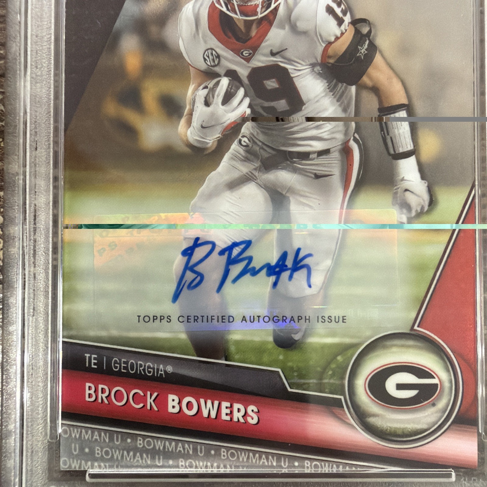 🔥Prospect Auto!🔥2023 Bowman U Chrome Brock Bowers 50 Autograph PSA MINT 9 view 3