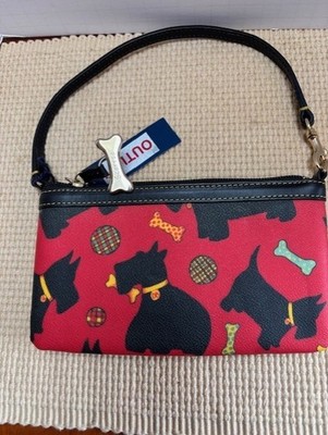 Dooney&Bourke pre-owned not used with tags red SCOTTIE SCOTTY wristlet bone tag