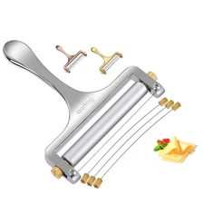 Sopito Stainless Steel Wire Cheese Slicer With 3 Extra Wires Adjustable Thick...