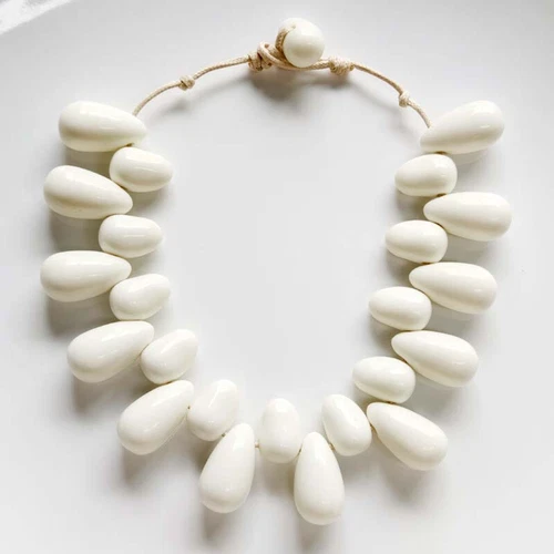 16" Zara Boho Beads Bib Statement Necklace Chic Women Party Vacation Jewelry