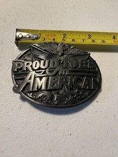 Vintage 1989 Siskiyou Proud To Be An American Belt Buckle T85/S Made In USA