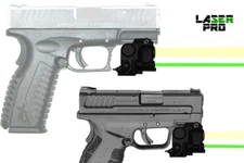 Green Laser & LED Light for Springfield w/ Rails like XD, XDM, Sub-Compact, 1911