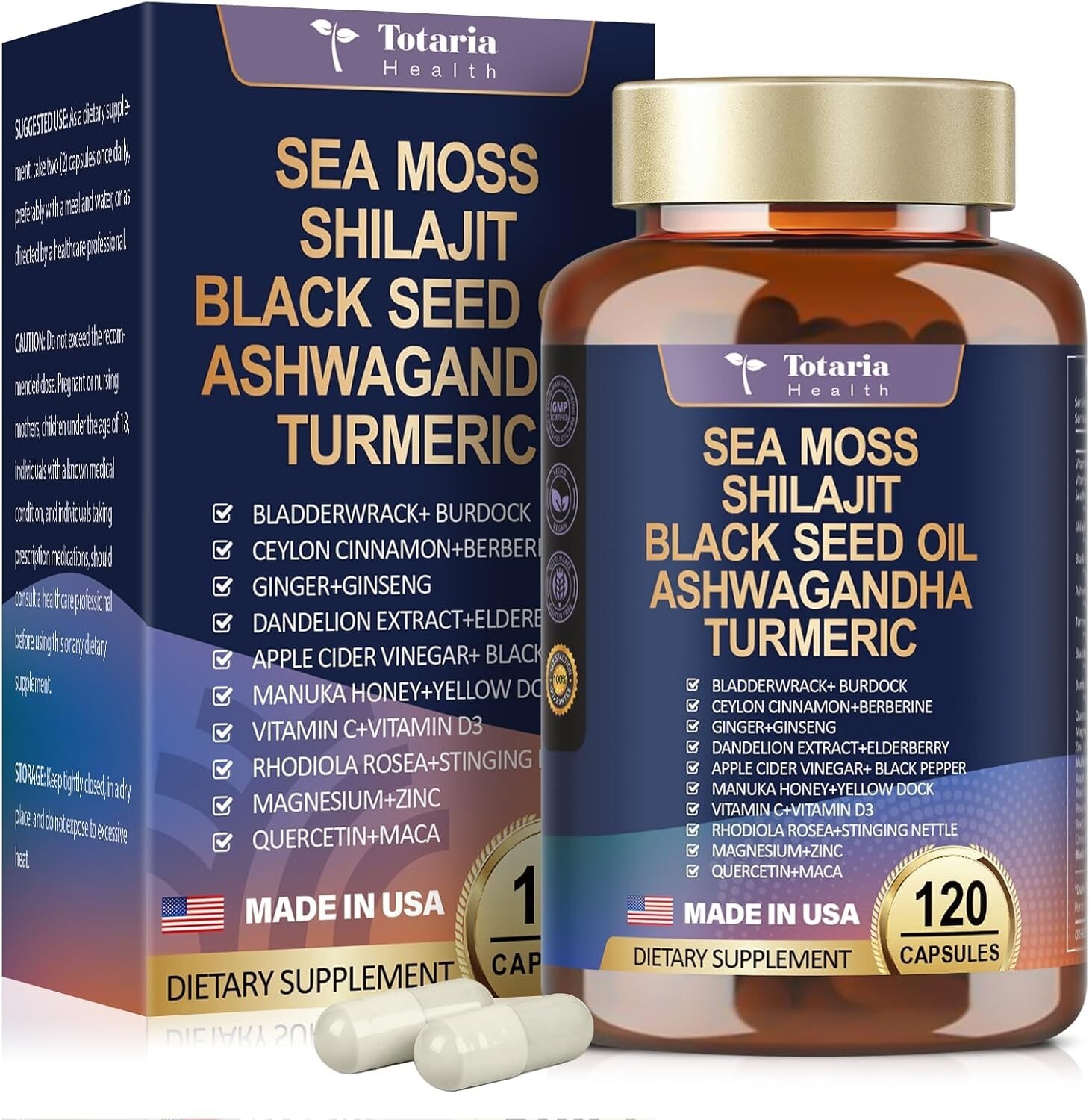 Sea Moss,Shilajit,Black Seed, Ashwagandha, Turmeric,Ginger,Black Maca for Immune