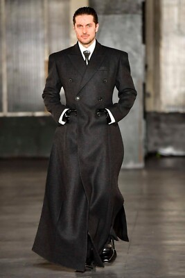 Men Extra Long Overcoat Wool Blend Coat Regular Fit Double Breasted Ankle Length | eBay Men Extra Long Overcoat Wool Blend Coat Regular Fit Double Breasted Ankle Length | eBay