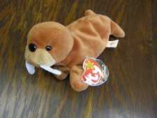 Retired 4th Gen PVC Pellets Beanie Baby Ty Tusk the Walrus Original Warner MWMT