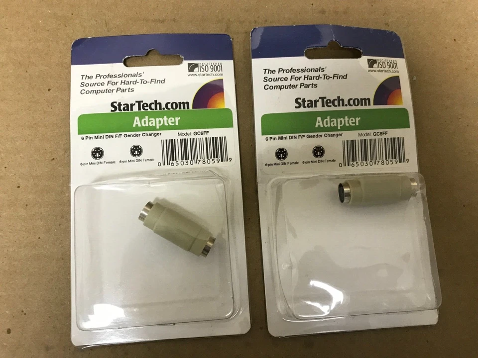 2X  6 pin Female/Female F/F PS/2 PC Keyboard Mouse Gender Changer Adapter - Image 2 of 2
