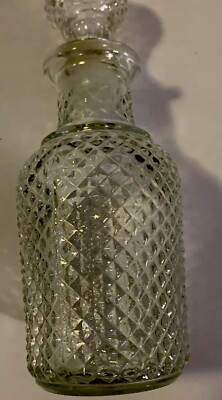 トラザラ 120ml エイボン AVON 20 Apothecary Decanter Clear Textured Glass Bottle Ball