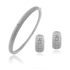 Diamond Accent أقراط & Bangle سوار Jewelry طقم